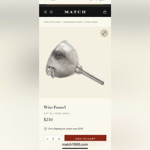 Match Pewter Wine Funnel-New